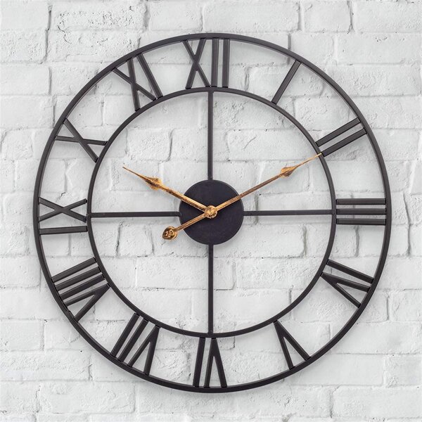 Silent Iron Table Clock No Ticking for Living Room Bedroom Home Decorations-A