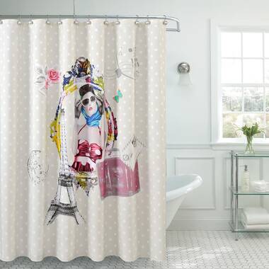 Retro Shower Curtain Owl Sitting on Branch Print for Bathroom 