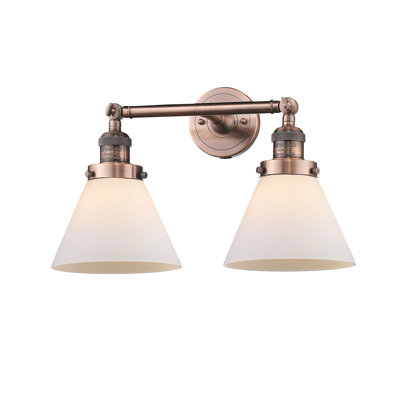 Omorphita 2 Light Gl Cone Wall Sconce Beachcrest Home Base Gl Cone Wall Sconce Beachcrest Home