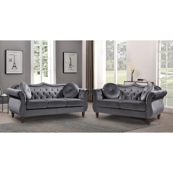 House of Hampton® Covell 2 Piece Velvet Living Room Set & Reviews | Wayfair