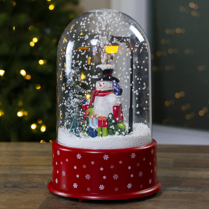 Northlight 11.75" Lighted Snowman With Street Light ...