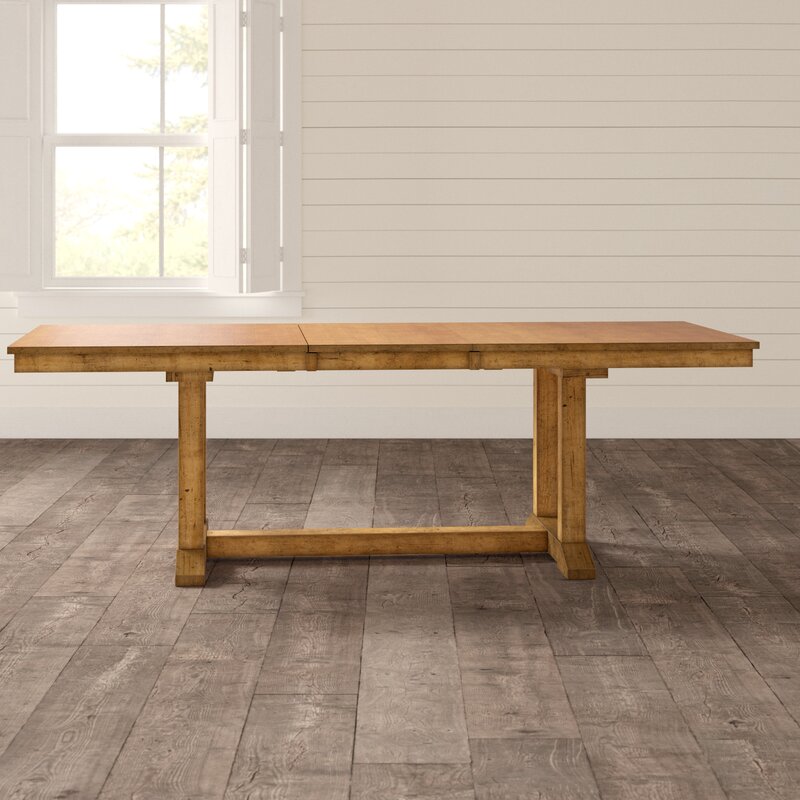 ian extendable solid wood dining table