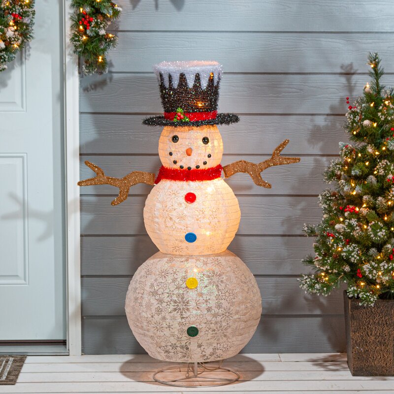 The Holiday Aisle® Lighted Outdoor Snowman Figurine & Reviews