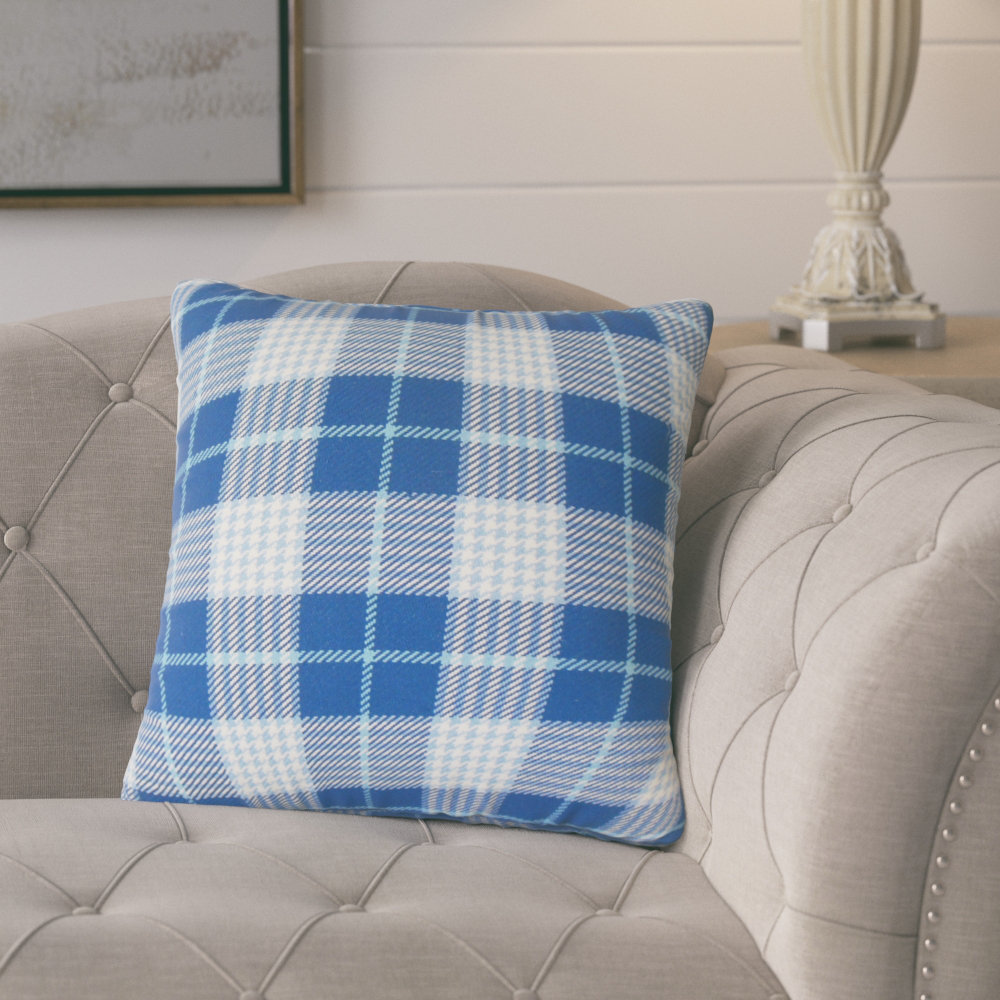 August Grove Datro Plaid Down Filled 100 Cotton Throw Pillow