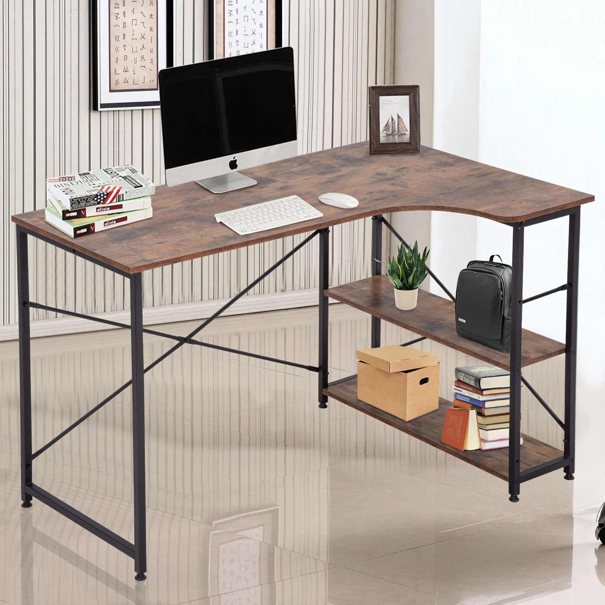 Inbox Zero L Shape Desk Reviews Wayfair Canada   L Shape Desk 