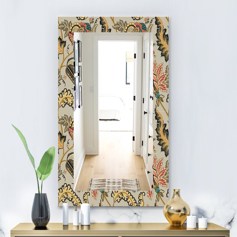 East Urban Home Vintage Indian Floral Eclectic Bathroom / Vanity Mirror ...