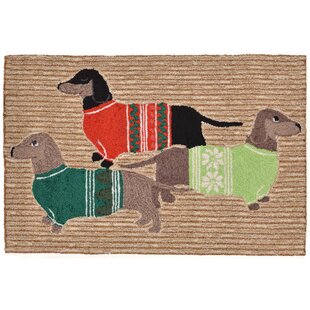 ALAZA Cartoon Puppy Bulldog Dachshund Dog Love Heart Collection Area Mat Rug Rugs for Living Room Bedroom Kitchen 2' x 6' 