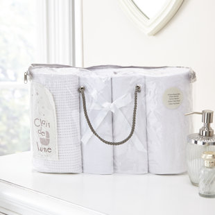 2 Pieces in a Pack, White Junior Joy Moses Fitted Sheets