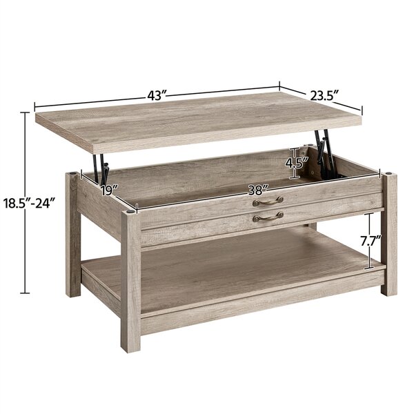 Sand & Stable Jeffery Manufactured Wood Lift Top 4 Legs Coffee Table ...