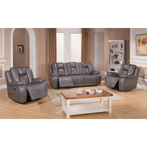 Fae 3 Piece Leather Living Room Set by Red Barrel Studio