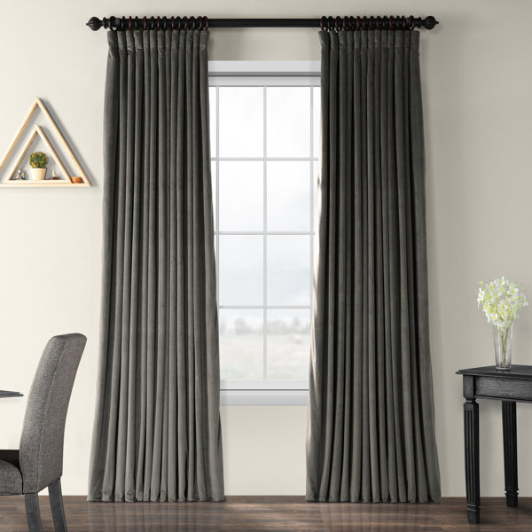 Dark Gray Velvet Curtains Wayfair