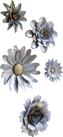 Birch Lane 5 Piece Galvanized Metal Flower Hanging Wall Décor Set Reviews Wayfair