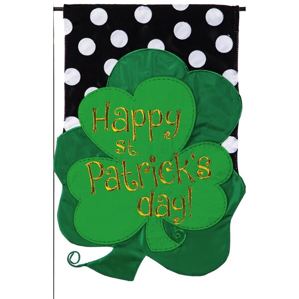 St Patrick's Day House Flag Welcome Shamrocks Gnome Vertical Double Sided Gnomes Outdoor Yard Decoration 28 x 40 Inch 