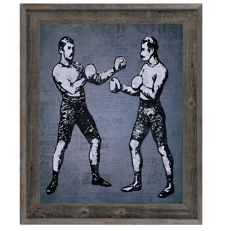 Click Wall Art Boxing Gents Blue - Graphic Art on | Wayfair