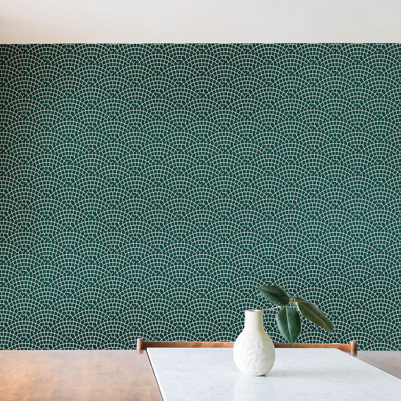 East Urban Home Holli Zollinger Mosaic Scallop Marine Matte Peel And Stick Wallpaper Panel Reviews Wayfair