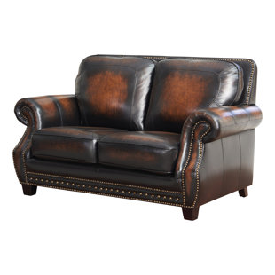 Go to store & view more images Canora Grey Cletus Leather Loveseat