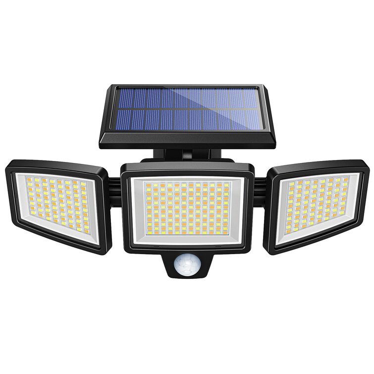 Solar Light Outdoor Ultra Bright 3-Head LED Solar Motion Sensor Light Waterproof 