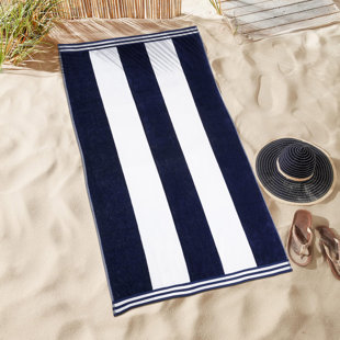 Anchors Beach Towel Navy Blue and Red 100% Cotton Absorbent Large Bath Towel 