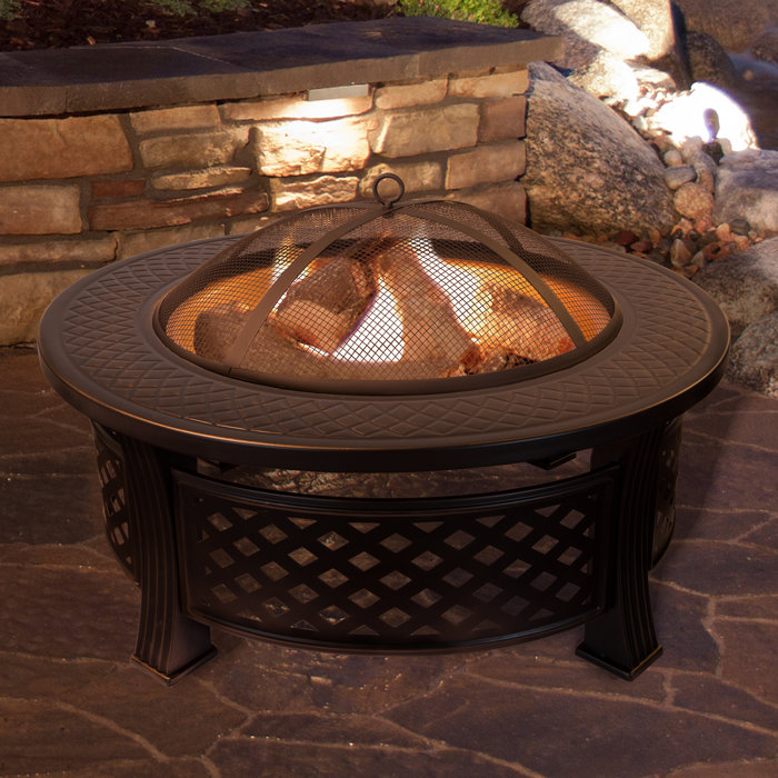 Millwood Pines Janes Steel Wood Burning Fire Pit Table Reviews