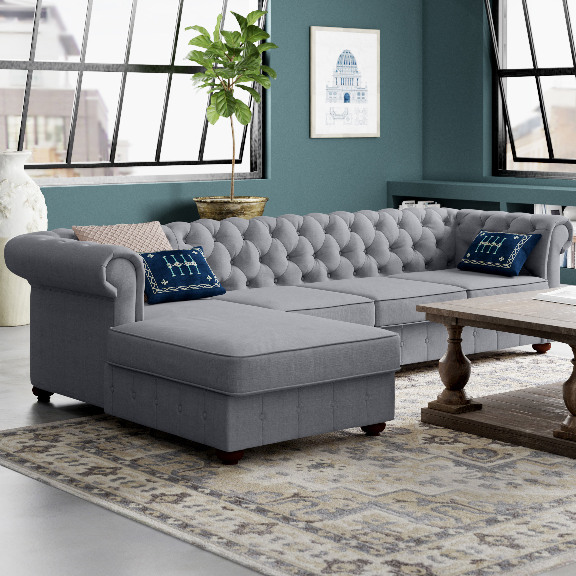 Greyleigh™ Quitaque Upholstered Chaise Sectional & Reviews Wayfair
