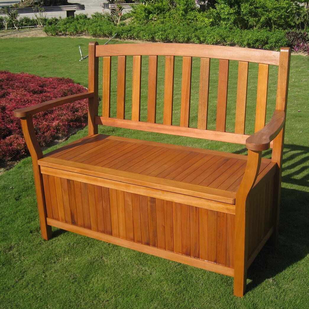 Sabbattus Outdoor Wooden Storage Bench