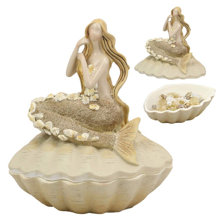 Lovely Mermaid of the Sea Wine Bottle Holder 8 Inch Resin Figurine