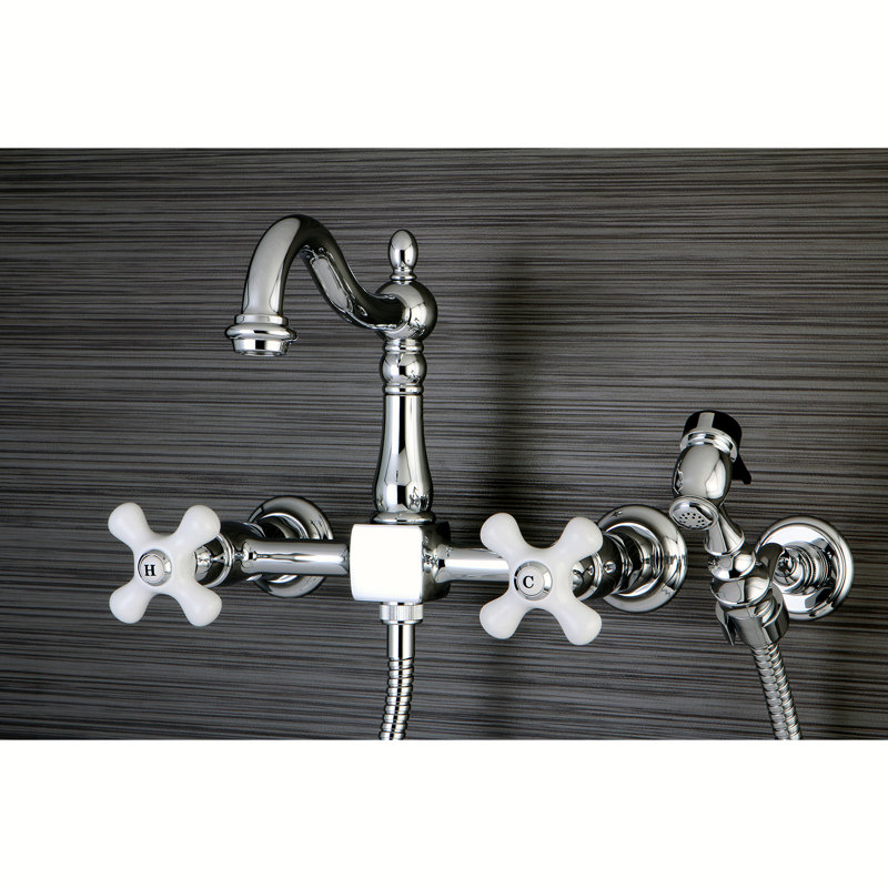 Wall Mount Kitchen Faucet Sprayer Liances Tips And Review Ks1261pxbs Herie Double Handle Wall Mount Kitchen Faucet With Br Sprayer