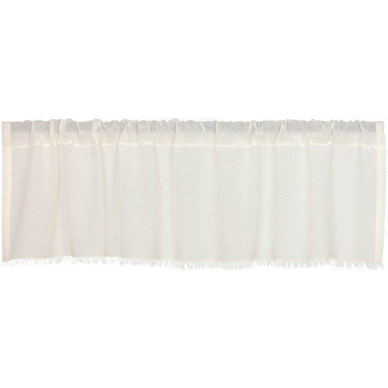 August Grove® Cloth Natural Fringed Curtain Window Valance & Reviews ...
