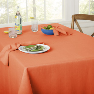 Party Dinner Tablecloth 50" x 70" Orange lovemyfabric Polyester Holiday 