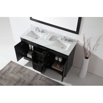 Kauffman 591 Double Bathroom Vanity Set With White Marble And