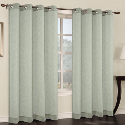 Breakwater Bay Gwen Faux Linen Solid Sheer Grommet Curtains