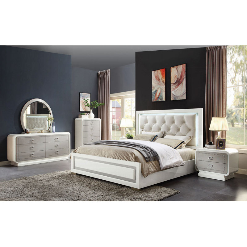 Everly Quinn Goetz 2 Drawer Nightstand In Ivory Wayfair