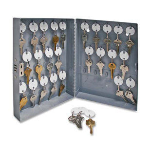 Review Secure Key Cabinet, 10x3x12, 28 Keys, Gray by Sparco Products