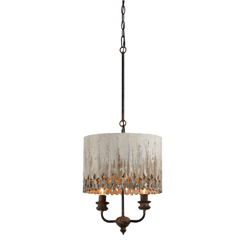 Gracie Oaks Boley 2 Light Unique Statement Drum Pendant