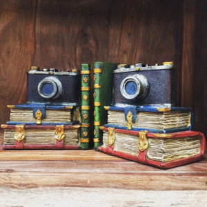 2-tlg. Buchstützen Vintage Camera von Castleton..