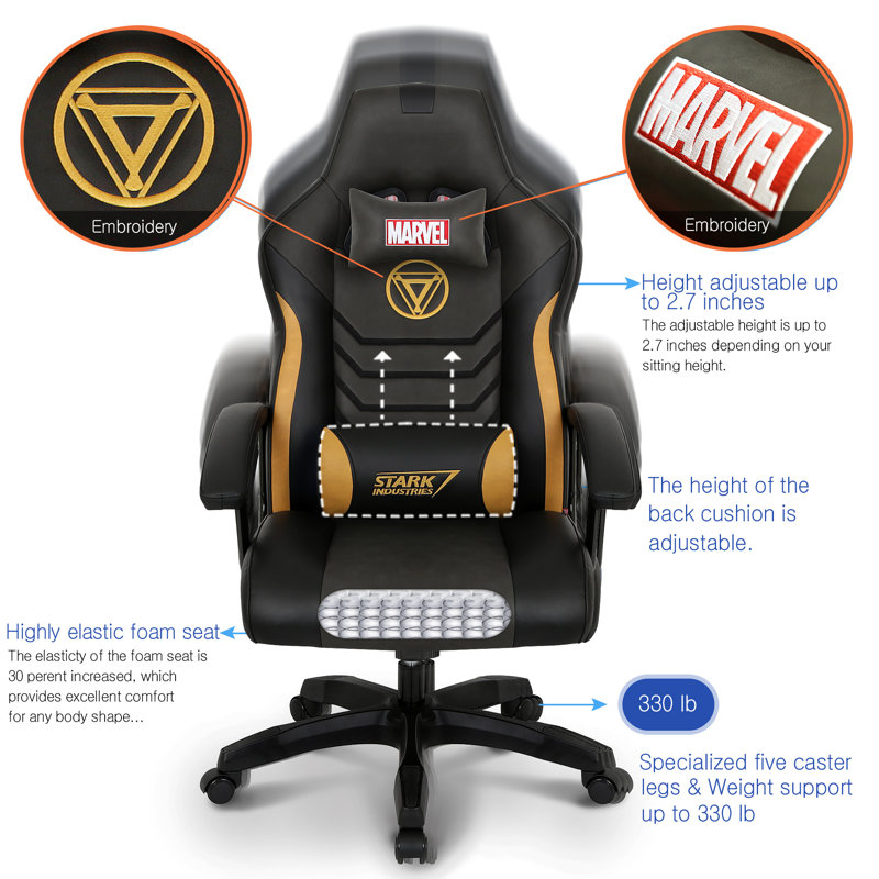 Marvel Captain America Iron Man Super Premium Pc Racing Game Chair