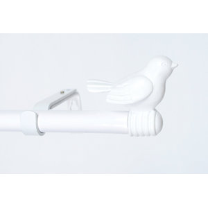 Adhemar Bird Adjustable Drapery Single Curtain Rod & Hardware Set