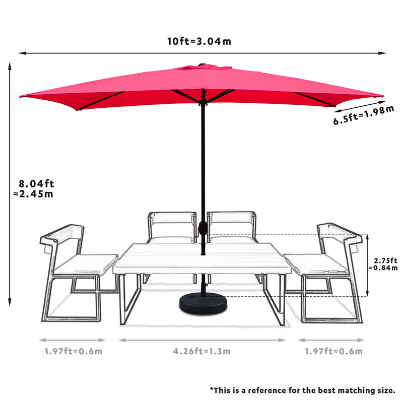 Hashtag Home Bradford 120 X 78 Rectangular Market Umbrella Reviews Wayfair