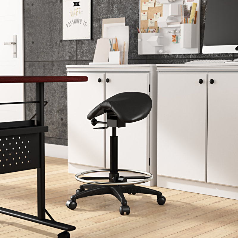 Wrought Studio Bouley Height Adjustable Backless Lab Stool With