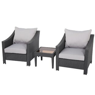 View Portola 3 Piece Rattan Conversation Set with