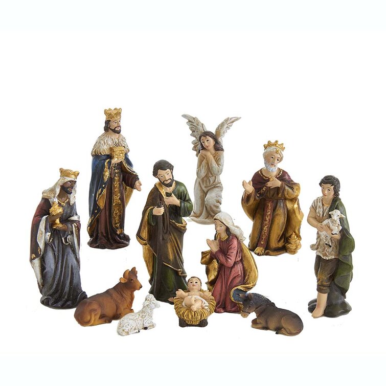 Christmas Kurt Adler Resin Nativity Figurine Set 9in Set of 8 Collectible Figuri for sale online 