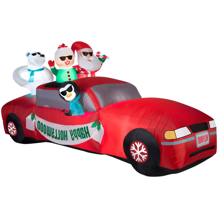 Gemmy Industries Airblown Santa And Mrs Claus Limo Ride Scene Giant Christmas Oversized Figurine Reviews Wayfair