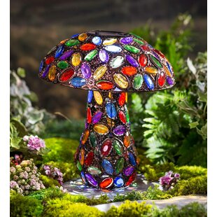Mushroom Teapot Gnome Fairy House Solar Powered LED Outdoor Decor Garden Light 