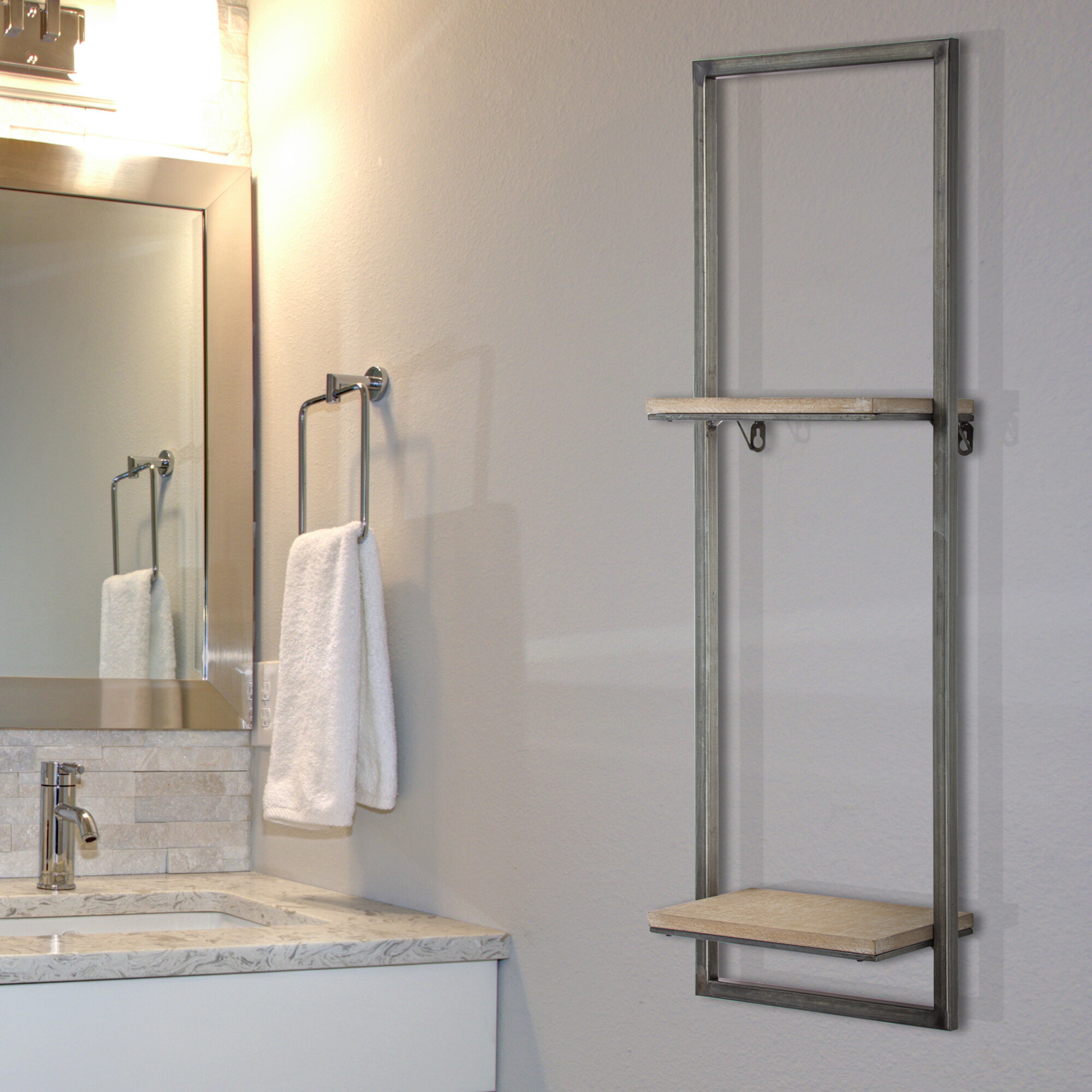 bathroom hanging shelf unit