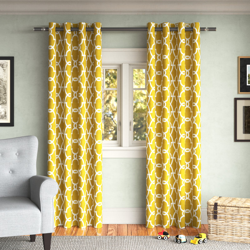 Andover Mills Andish Geometric Room Darkening Thermal Grommet Curtain Panels Reviews Wayfair Ca Andish Geometric Room Darkening Thermal