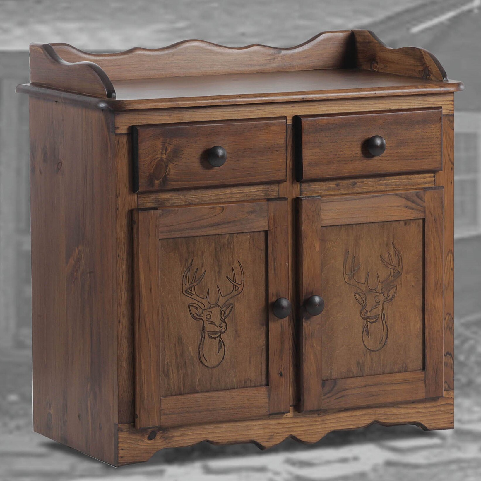 Carver 34 Tall Solid Wood 2 Door Accent Cabinet 