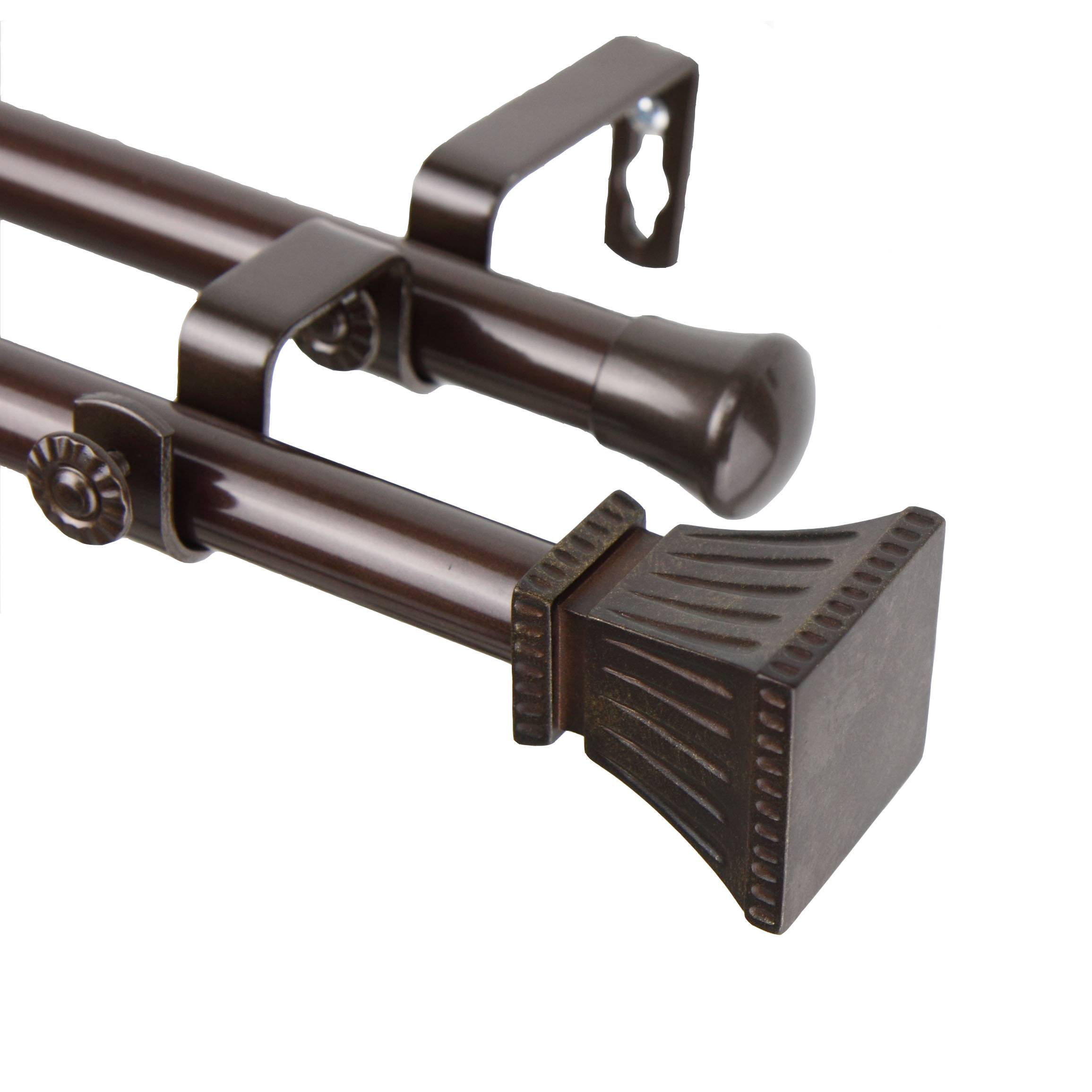 Fleur De Lis Living Spenser Double Curtain Rod And Hardware Set