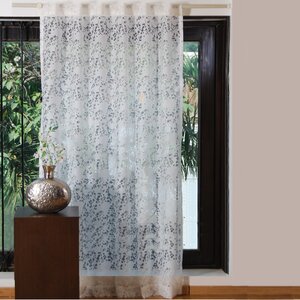 Sweet Nature/Floral Sheer Rod Pocket Single Curtain Panel