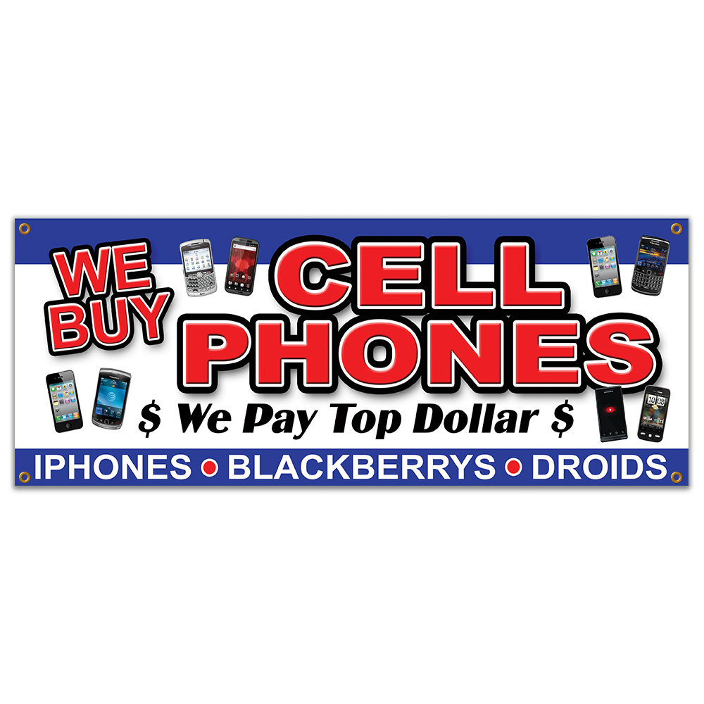 SignMission We Buy Cell Phones Banner Sign Wayfair