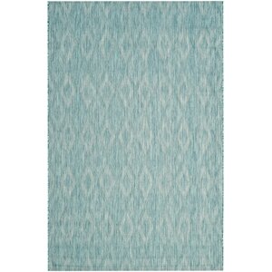 Lefferts Aqua Indoor/Outdoor Area Rug